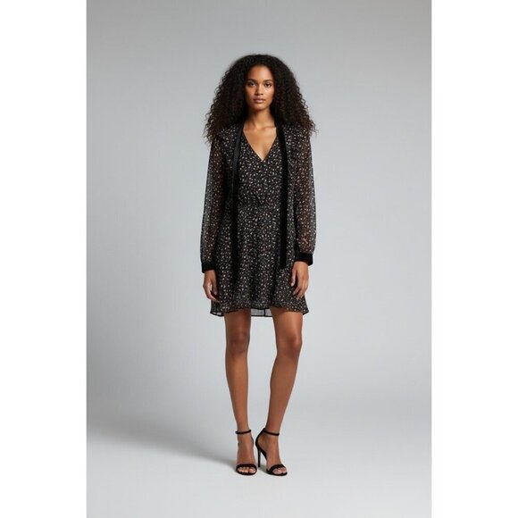 Lush Dresses & Skirts - Lush Women's Black Floral Shear Short Dress